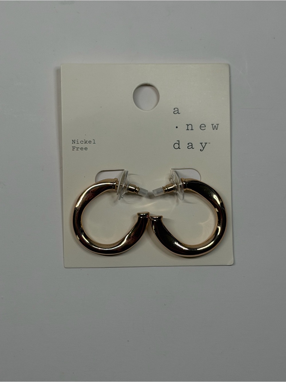 a new day Shiny Gold Thick Hoop Earrings